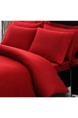 Premium Basic Stripe Red Doppel-Bettbezug-Set 712823934599 - 4