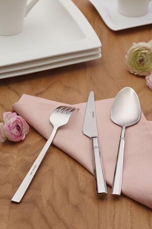 Premium Penta Platin 84 Parça 12 Kişilik Çatal Kaşık Bıçak Seti Lüks Kutulu 600.02.01.0207 - Emsan