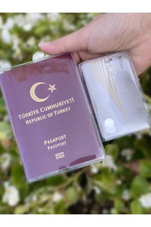 Premium Şeffaf Su Geçirmez pasaport kılıfı kart cepli pasaport kabı pasaportluk Üniversal Model - 6