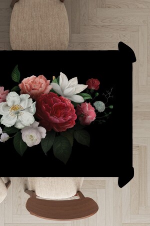 Premium Yıkanabilir Leke Tutmaz Tay Tüyü Kadife Kumaş Çiçekli Masa Örtüsü Mso436 - Viva Home