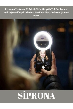 Premium Youtuber 36 Adet Led Selfie Işıklı Telefon Tutucu Makyaj Işığı Kayma Engelleyici Light Flaşı - 1