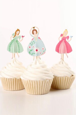 Prenses Figürlü 10'lu Kürdan Pasta Süsü Set - Le Mabelle