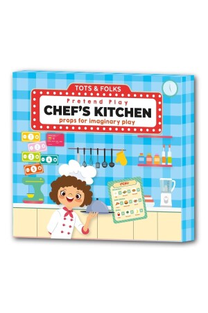 Pretend Play Chef's Kitchen, Chef Kitchen Play Set, Pretend Play, Chef's Kitchen, Let's Pretend Tots And Folks - 1
