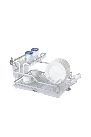 Primanova Edelstahl-Aluminium-Geschirrständer mit zwei Ebenen, 57 x 38 x 27 cm - Prima Nova