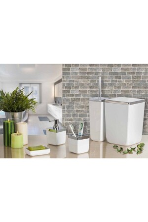 MNZ-Primanova طقم حمام توسكان / أبيض - 5 قطع M-SAS01-01 - Prima Nova