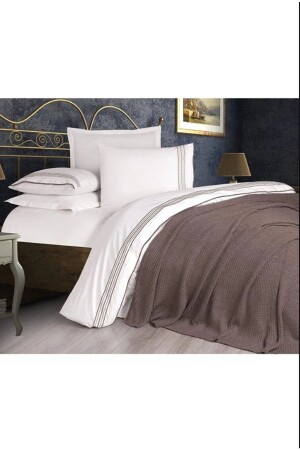 Prıme Strickdecke Brautset Braun 8697353579356 - Özdilek