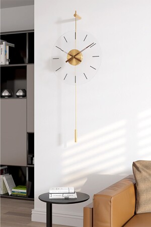 Primera Glazing Elit Gold Time 40 Cm, Gold Göbekli Modern Metal Ve Cam Tasarım Duvar Saati AGA001021003 - 6