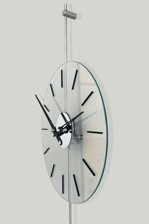 Primera Glazing Silver Time 40, Modern Metal Ve Cam Tasarım Duvar Saati AGA001021004 - 7