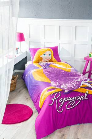 Princess Cindirella - Rapunzel Tek Kişilik Disney Lisanslı Çocuk Nevresim Takımı Mavi Çift T CİNDERELLA - 7