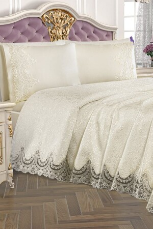 Princess Doppelbett-Bettwäsche-Set, Creme, 8681235012147 - 1