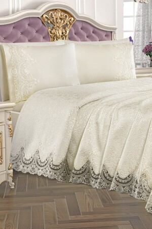 Princess Doppelbett-Bettwäsche-Set, Creme, 8681235012147 - 3