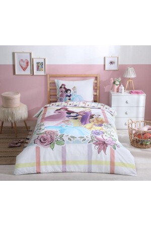 Princess Flowers Tek Kişilik Lisanslı Nevresim Takımı Pembe PF130NT24 - 1