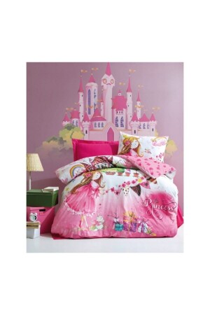 Princess - Pembe Junior Tek Kişilik Nevresim Takımı CTN-Rf-T.K-N.T-Princess Pembe - Cotton Box