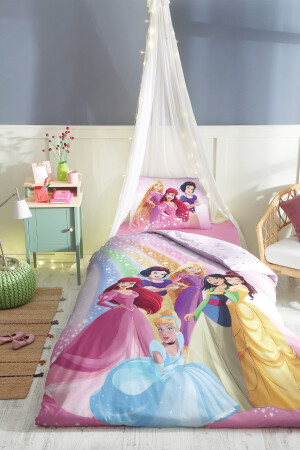 Princess Rainbw Tek Kişilik Disney Lisanslı Lastikli Fitted Çarşaf Çocuk Nevresim Takımı PR-EVTEKSTILI-58049901327 - 3