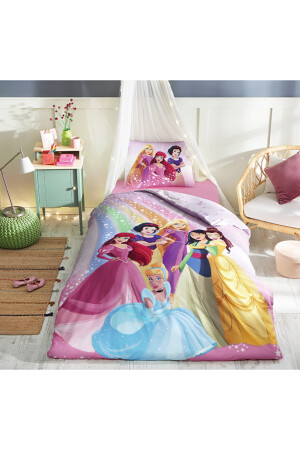 Princess Rainbw Tek Kişilik Disney Lisanslı Lastikli Fitted Çarşaf Çocuk Nevresim Takımı PR-EVTEKSTILI-58049901327 - 4