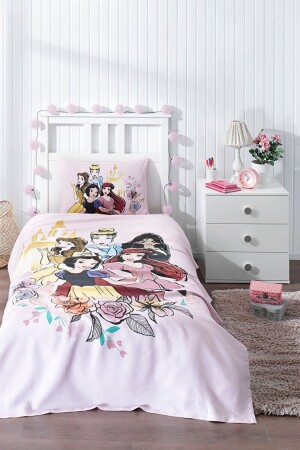 Princess Rose Tek Kişilik Disney Lisanslı Nevresim Takımı (lastikli Çarşaf) PR15LNT24 - Özdilek