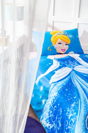 Prinzessin Aschenputtel – Rapunzel Einzelbettbezug-Set für Kinder, lizenziert von Disney, Blau, Doppelbett, CİNDERELLA - 3