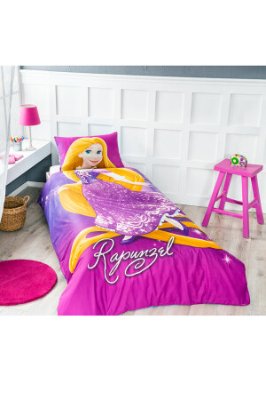 Prinzessin Aschenputtel – Rapunzel Einzelbettbezug-Set für Kinder, lizenziert von Disney, Blau, Doppelbett, CİNDERELLA - 8