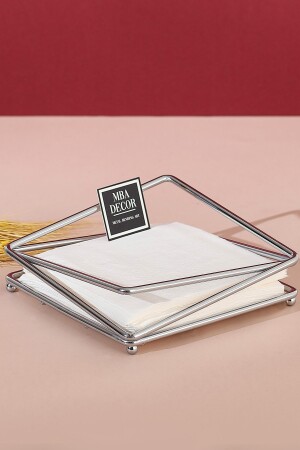 Prism Model Silver Stainless Filled Iron Serviette Holder Presentation Kitchen Tableware 18x18 PRZMPCT - 2