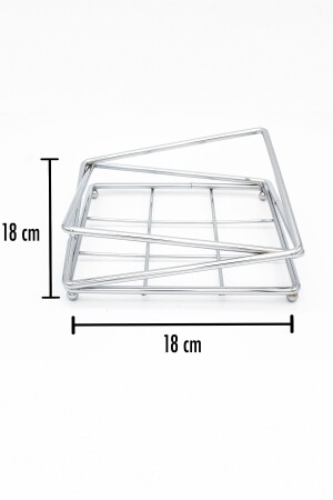 Prism Model Silver Stainless Filled Iron Serviette Holder Presentation Kitchen Tableware 18x18 PRZMPCT - 5