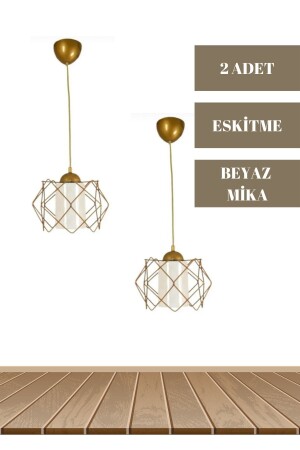 MNZ-Prism Single White Mica Antique Pendant Lamp شمعة المراقبة mhk-LBRNT - MHK Collection
