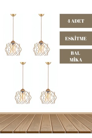 MNZ-Prism واحد صفراء ميكا القديمة مصباح معلق قمرة mhk-LBRNT - MHK Collection