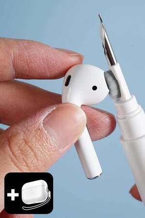Pro 2.Nesil Uyumlu Şeffaf Premium Kulaklık Kılıfı- Kulaklık İpi ve 3'ü 1 Arada Temizleme Kalemi Seti - 3