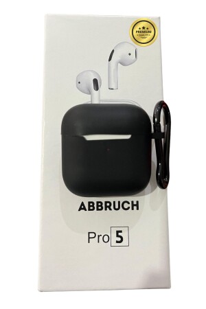 Pro 5 Kulaklık Kılıfı Kopçalı Silikon Bluetooth Kulaklık Pro5-Pro4 Kılıfı Siyah - 3