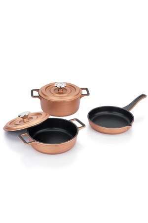 Pro Cast Mini Döküm Tencere Seti 5 Parça-rosegold 1S5737-20003-ROS01 - 5