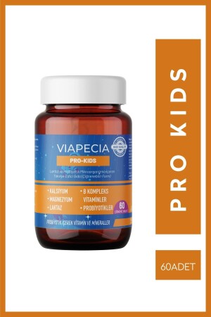 PRO-KIDS Çocuk Vitamin & Mineral İştah Açıcı Kalsiyum B1-B2-B5-B6 Vitaminleri Laktaz 60 Ad otc7 - 2