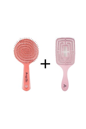 Pro Üç Boyutlu Oval Saç Fırçası 02- Pro Vegan Açma-tarama Fırçası – 09 Pembe - Nascita