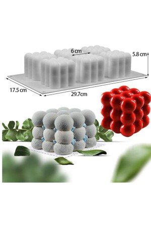 Professionelle 6-teilige Seifenblasen-Kerzenform, Seife, Duftsteinform, Silikonform, einzelne Muffin-Kuchenform, JSC2873 - 6