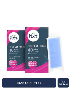 Professionelle Wachsstreifen für empfindliche Haut, Beine und Körperbereich, Superangebot, 80 Stück (40 x 2) - 2