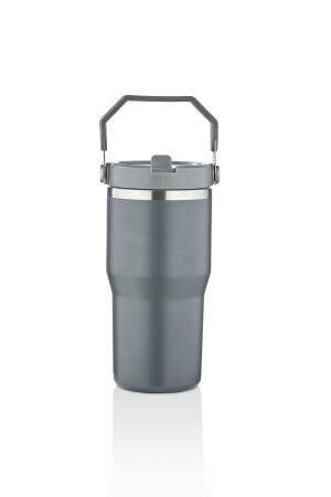 Professioneller Doppelschicht-Edelstahl-Thermosbecher mit Strohhalm, 0,58 l, Campingflasche, CKR1305 - 1