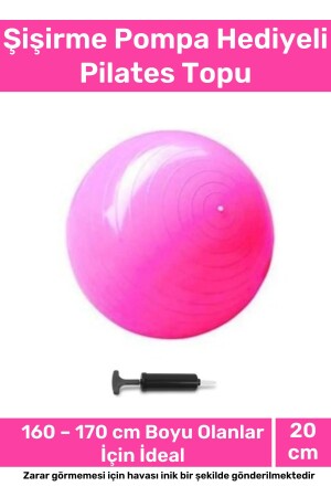 Profesyonel Seri Dayanıklı Yüksek Kalite Mini Gymball 20cm Pembe Pilates Topu Şişirme Pompa Hediyeli - 1