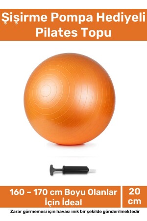 Profesyonel Seri Dayanıklı Yüksek Kalite Mini Gymball 20cm Turuncu Pilates Topu Şişirme Pompa Hediye - 1