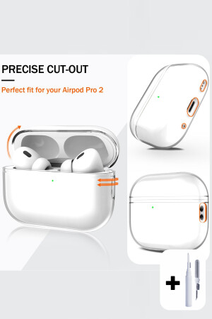 Profi 2. Generation-kompatible transparente Premium-Kopfhörerhülle, Kopfhörerband und 3-in-1-Reinigungsstift-Set PRO2SEF3PCS - 7