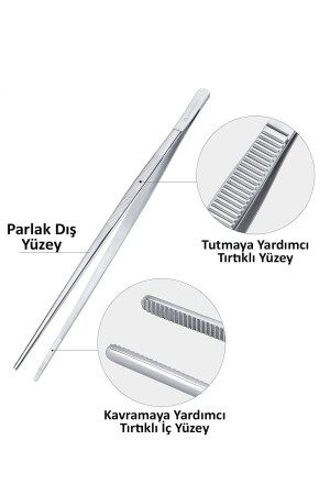 Profi-Kochzange der neuen Generation aus Edelstahl, 30 cm, Masterchef-Pinzette, praktische Küchenzange, Pinzette - 5