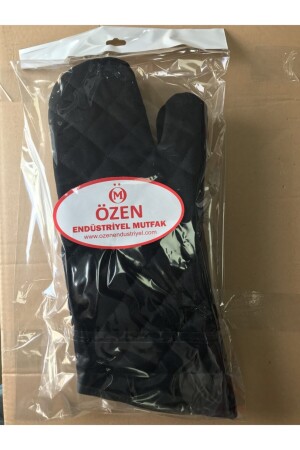 Profi-Ofenhandschuhe, lange Stoffhandschuhe, doppelt, schwarz, Ö1453s, LONG-GLOVES-S - 1