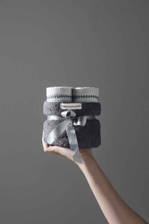 Profundo Bouquet Space – besonderes Design, modern, mit Korb, Geschenk-/Gästetuch H000036 - COTTONMANIA