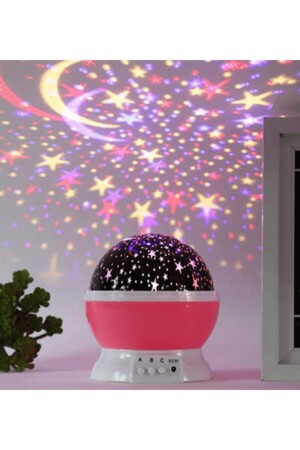 Projeksiyonlu Dönen Renkli Star Master Gece Lambası Pembe Renk bkl07 - 2