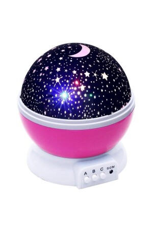 Projektörlü Yansıtmalı Çocuk Bebek Odası Gece Lambası Pembe - Sge