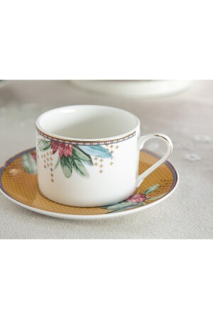 Protea New Bone China 2'li Çay Fincanı Takımı 220 Ml Hardal 10036463 - 3