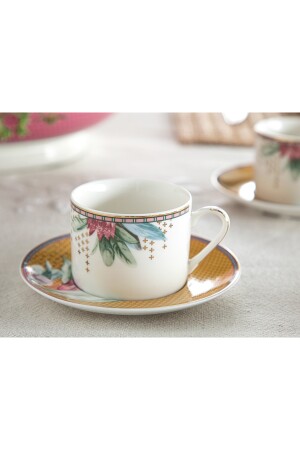 Protea New Bone China 2'li Kahve Fincan Takımı 80 Ml Hardal 10036462 - 3