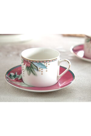 Protea New Bone China 2'li Kahve Fincan Takımı 80 Ml Pembe 10036462 - 4