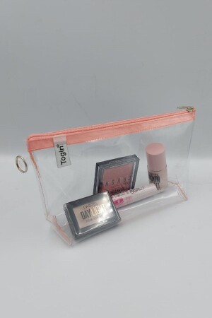 Puderfarbe – Transparente Dreieck-Make-up-Tasche - 1