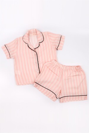 Pudergestreiftes Pyjama-Set für Mädchen LM1290 - 4