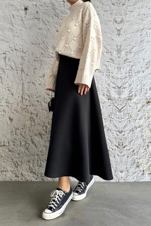 Puf Scuba Siyah Etek - Cng Moda