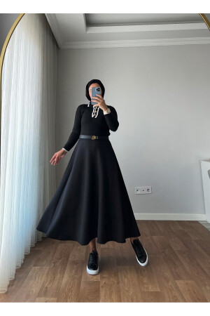 Puff-Scuba-Hijab-Rock für Damen in Schwarz - 1