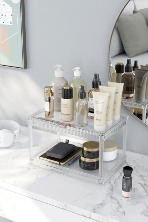 مكنج من سطح واحد من المختلفة المكونات التجميلية حامل فرشاة الحمام المطبخ المكتب والمنظمة المنزلية منظمة متعددة الأغراض رف منظمة واحد طب - Pufwin Home